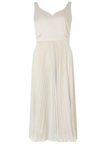 Dorothy Perkins *luxe Nude Glitter Plisse Dress