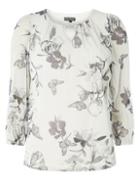 Dorothy Perkins *billie & Blossom Silver Floral Mesh Blouse