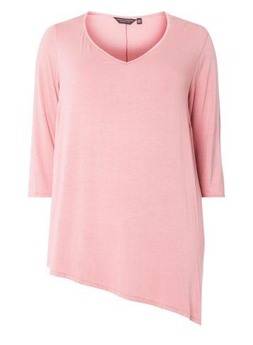Dorothy Perkins Dp Curve Blush Asymmetric Hem T-shirt