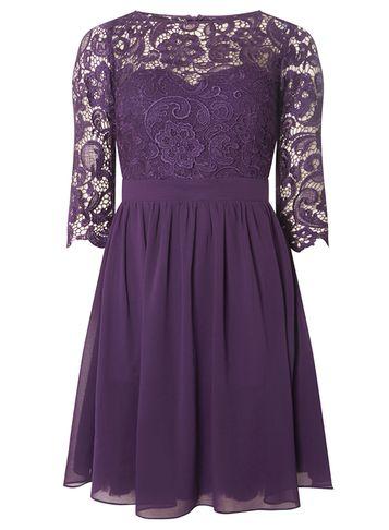 Dorothy Perkins *showcase Purple Florence Skater Dress