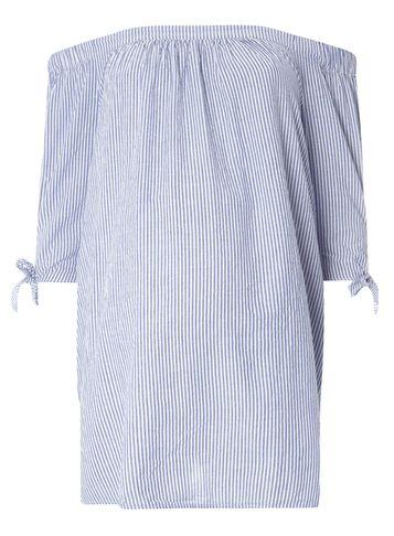 Dorothy Perkins *maternty Blue Tie Bardot Top