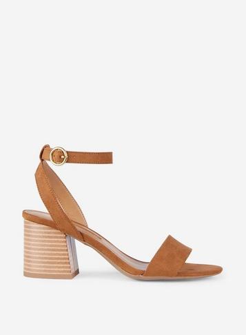 Dorothy Perkins Tan Shady Black Heel Sandals