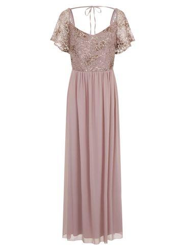 Dorothy Perkins *little Mistress Mink Sequin Maxi Dress