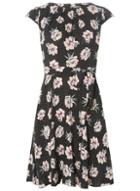 Dorothy Perkins *billie & Blossom Petite Black Floral Viscose Dress