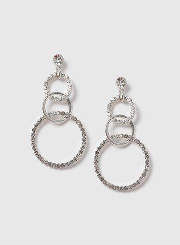 Dorothy Perkins Rhinestone Circle Earrings