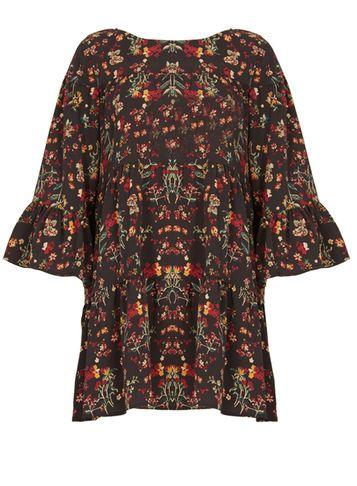 Dorothy Perkins *blue Vanilla Multicoloured Frill Smock Dress