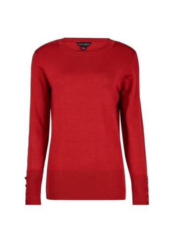 Dorothy Perkins Rust Red Button Cuff Jumper