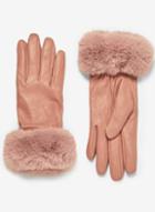 Dorothy Perkins Blush Faux Fur Trim Gloves