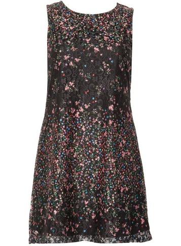 *izabel London Floral Sheer Overlay Dress