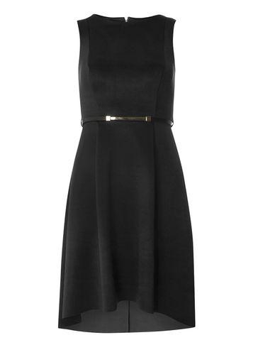 Dorothy Perkins Black Scuba Belted Dress