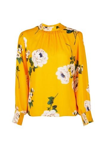 Dorothy Perkins Petite Yellow Floral Print Top