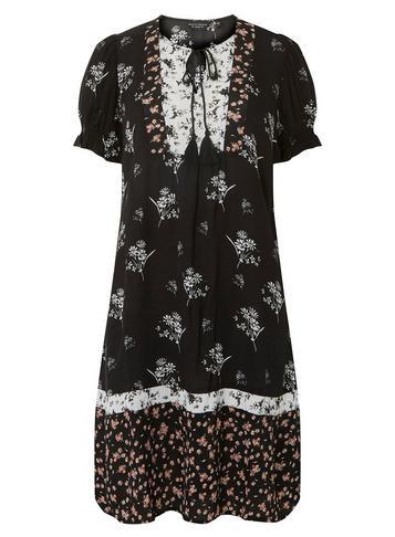 Dorothy Perkins Black Mix And Match Patchwork Shift Dress