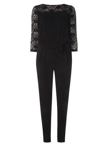 Dorothy Perkins Black Lace Top Jumpsuit