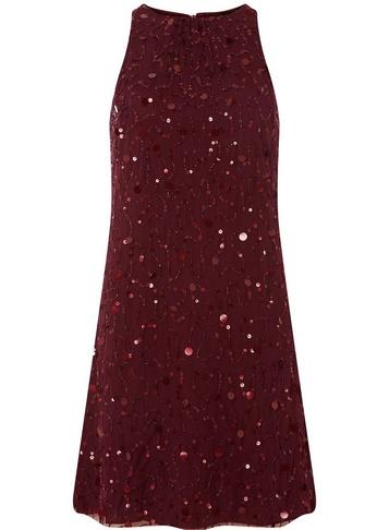 Dorothy Perkins *showcase Mulberry Embellished Trapeze Dress