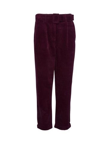 Dorothy Perkins Berry Corduroy Belted Cropped Trousers