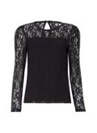 Dorothy Perkins Black Puff Sleeve Lace Top