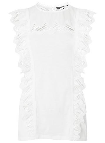 Dorothy Perkins *tall Ivory Ruffle Broiderie Shell Top