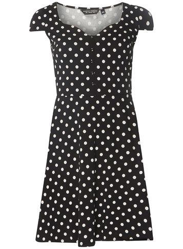 Dorothy Perkins Black Spotted Sweetheart Dress