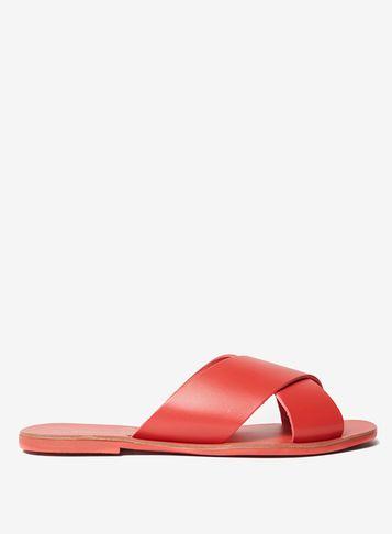 Dorothy Perkins Coral Leather 'fearn' Mule Sandals