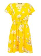 *tenki Yellow Floral Print Skater Dress