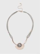 Dorothy Perkins Grey Half Moon Stone Necklace