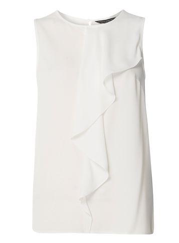 Dorothy Perkins Ivory Draped Ruffle Shell Top