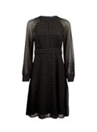 Dorothy Perkins Black Printed Dobby Chiffon Fit And Flare Dress
