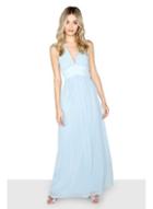 Dorothy Perkins *little Mistress Blue Lace Back Maxi Dress