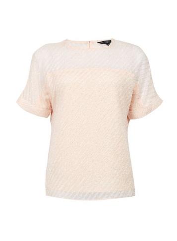 Dorothy Perkins Blush Diagonal Burnout T-shirt