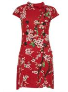 Dorothy Perkins *izabel London Red Roll Neck Floral Shift Dress
