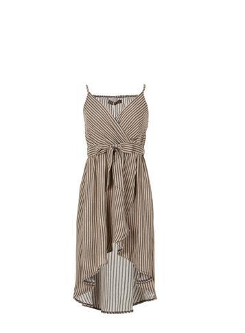 Dorothy Perkins *tenki Brown Striped Wrap Dress
