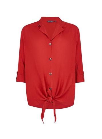 Dorothy Perkins *tall Red Crinkle Shirt