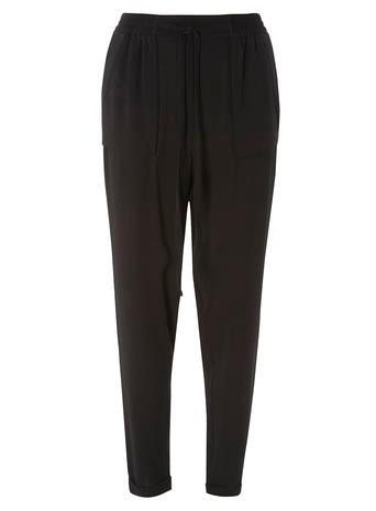 Dorothy Perkins Black Popcorn Tiw Waist Joggers