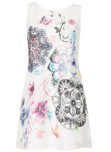 Dorothy Perkins *izabel London White Floral Print Shift Dress
