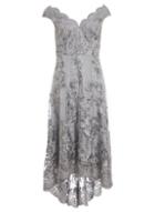 Dorothy Perkins *grey Embroidered Bardot Dress