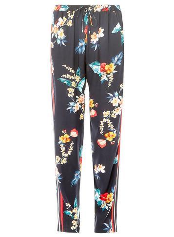 Dorothy Perkins Navy Tropical Print Side Striped Joggers