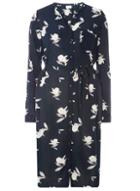 Dorothy Perkins *vila Navy Floral Print Shirt Dress
