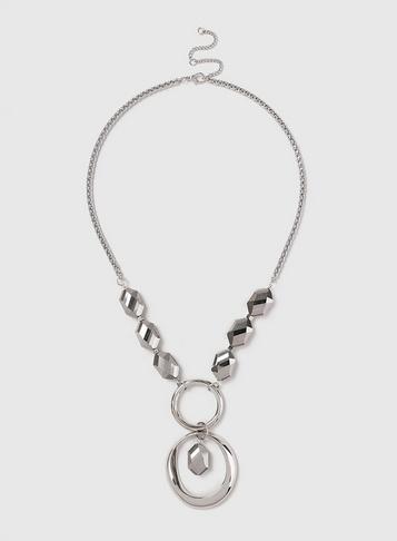 Dorothy Perkins Grey Facet Collar Necklace