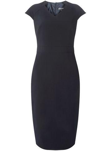 Dorothy Perkins *tall Navy Notch V-neck Pencil Dress