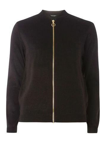 Dorothy Perkins Black Knitted Bomber Jacket