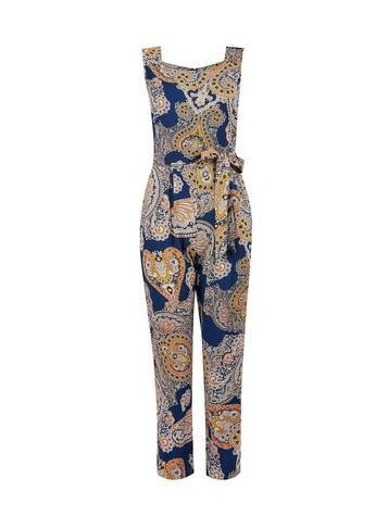 Dorothy Perkins Petite Navy Paisley Print Jumpsuit