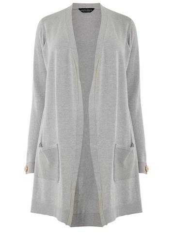 Dorothy Perkins *dp Curve Grey Button Cuff Cardigan