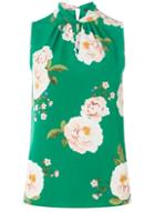 Dorothy Perkins Green Floral Twist Neck Top