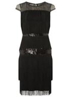 Dorothy Perkins *lily & Franc Black Sequin Tassel Shift Dress