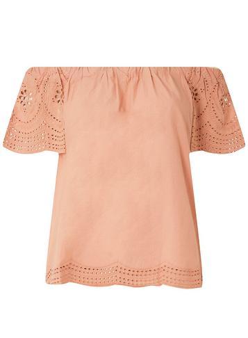 Dorothy Perkins Pink Broderie Sleeve Bardot Top