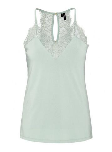 *vero Moda Teal Sleeveless Lace Top