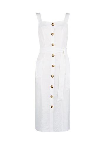 Dorothy Perkins Petite Ivory Button Midi Dress