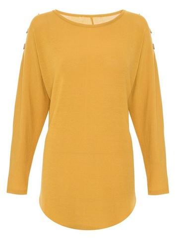 *quiz Mustard Eyelet Knitted Top