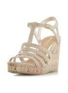 Dorothy Perkins *head Over Heels By Dune Gold 'keeli' Wedge Sandals