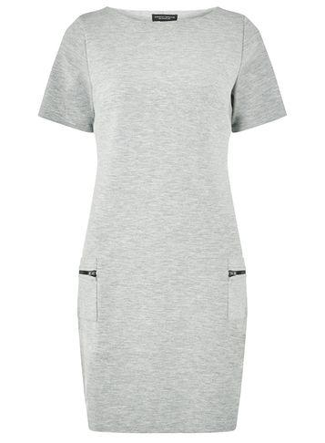 Dorothy Perkins Light Grey Zip Pocket Shift Dress